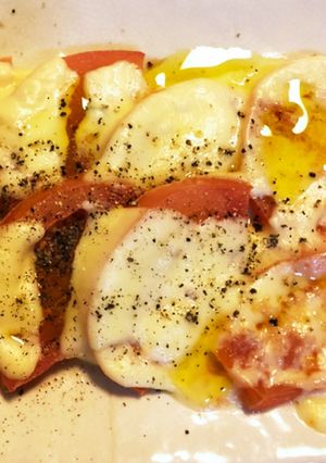 レンチンで作る前菜トマトチーズ-レシピのメイン写真