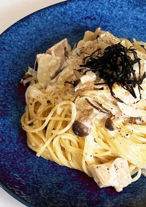 鶏肉の塩昆布クリームパスタ-レシピのメイン写真