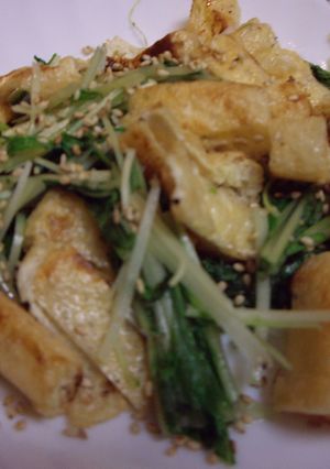 簡単★水菜とおあげの炒め物-レシピのメイン写真