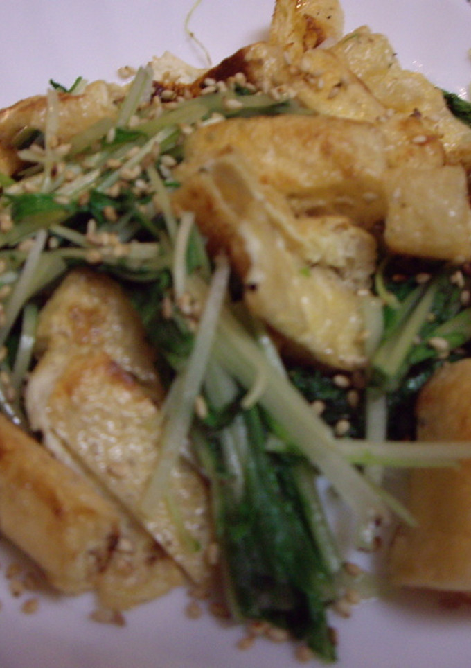 簡単★水菜とおあげの炒め物-レシピのメイン写真