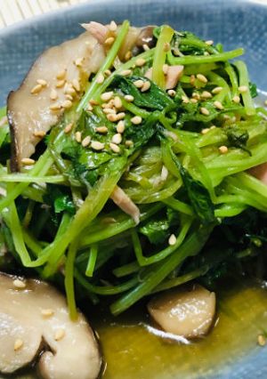 三つ葉としいたけのシーチキンおひたし-レシピのメイン写真