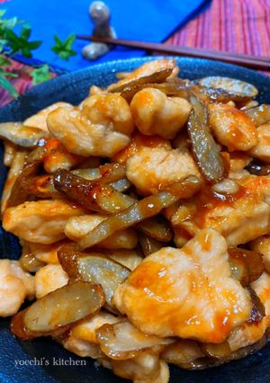 簡単節約！鶏胸肉とごぼうの甘辛焼き-レシピのメイン写真