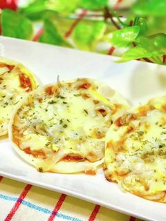 簡単しらすマヨの和風☆餃子の皮ピザ-レシピのメイン写真
