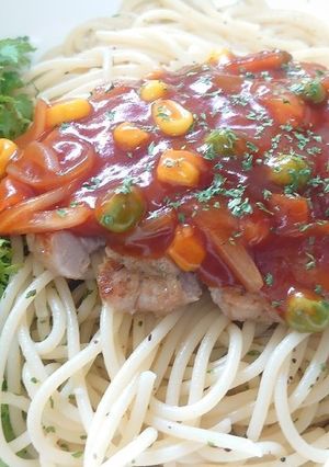 フライパン一つで簡単あんかけ風スパ-レシピのメイン写真