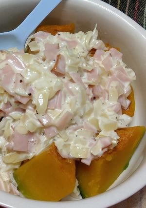 レンジ蒸しカボチャのタルタルソースかけ-レシピのメイン写真