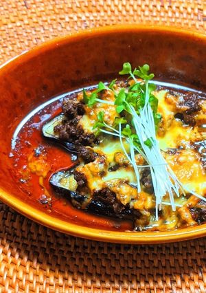 茄子の肉味噌のせオーブン焼き-レシピのメイン写真
