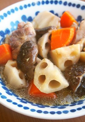 レンコンともも肉の煮物♪-レシピのメイン写真