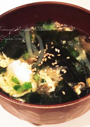 包丁なしで玉子ともやしわかめの中華スープ-レシピのメイン写真