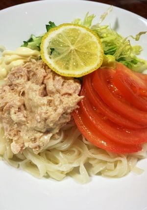 冷やしサラダうどんははつゆかけ-レシピのメイン写真