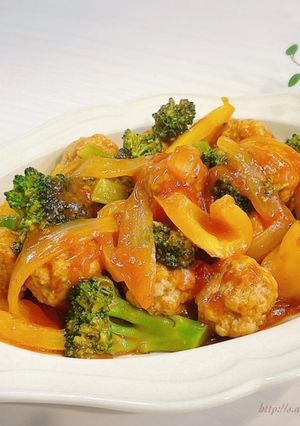素揚げ無し!簡単♡肉団子と野菜の甘酢あん-レシピのメイン写真