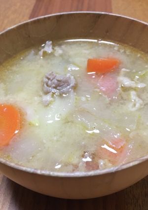保温鍋で作る学童豚汁-レシピのメイン写真