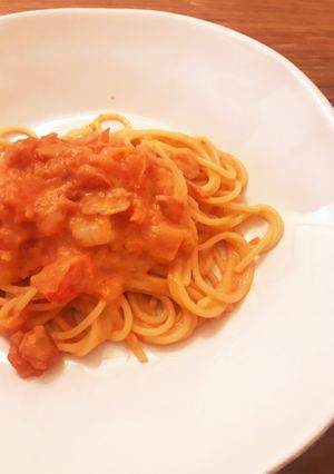 簡単！海老のトマトクリームパスタ-レシピのメイン写真