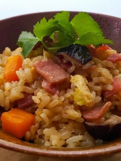 ジローのハムで中華おこわ風炊き込みご飯!-レシピのメイン写真