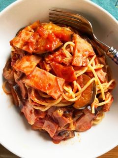 ベーコンとナスのアラビアータ風パスタ-レシピのメイン写真