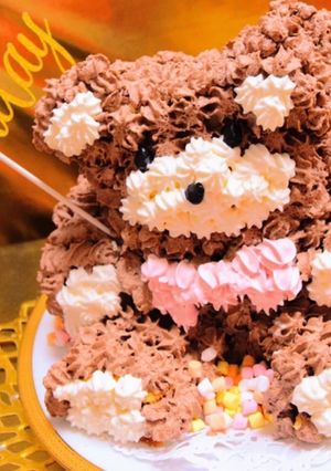 可愛いクマのチョコレート立体3Dケーキ-レシピのメイン写真