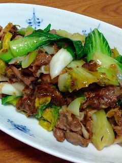 牛肉とチンゲン菜の塩にんにく炒め-レシピのメイン写真