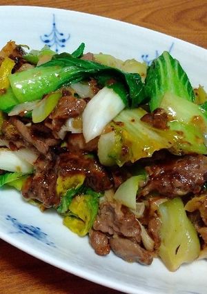 牛肉とチンゲン菜の塩にんにく炒め-レシピのメイン写真