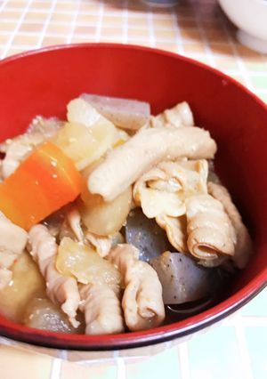圧力鍋で一気に作るモツの味噌煮込み-レシピのメイン写真