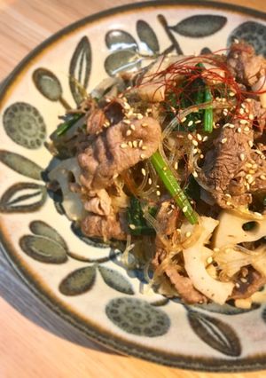 牛肉とれんこんの春雨炒め-レシピのメイン写真