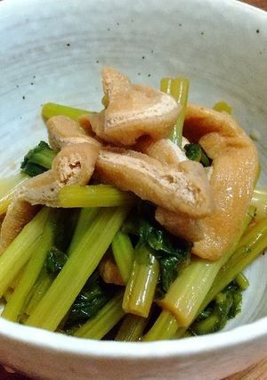 カブの葉と油揚げの煮物-レシピのメイン写真