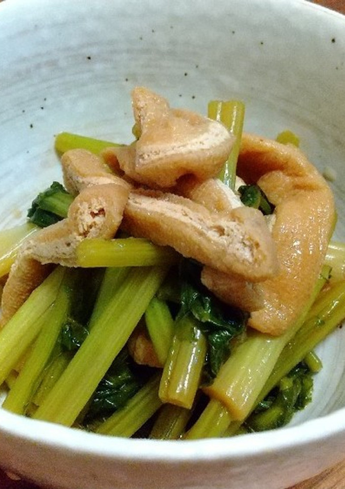 カブの葉と油揚げの煮物-レシピのメイン写真