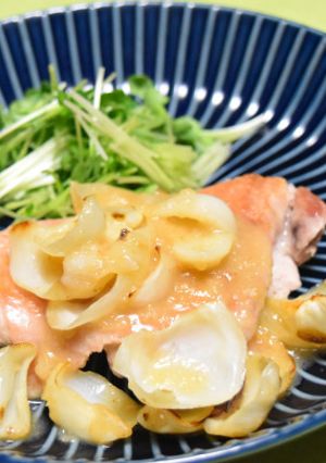 パリパリチキンソテーの百合根塩麹ソース-レシピのメイン写真