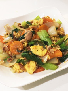 ツナと野菜の卵炒め-レシピのメイン写真
