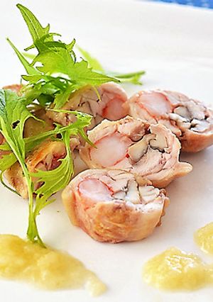 海老と舞茸を詰めた鶏手羽先ロースト♪-レシピのメイン写真