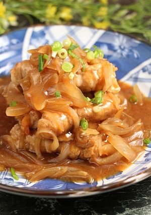 簡単!エビ肉巻きのとんかつソース炒め-レシピのメイン写真