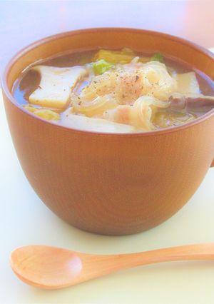 豚バラ肉と白菜とエリンギの春雨スープ-レシピのメイン写真