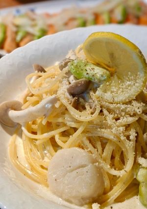 帆立のレモンクリームパスタ-レシピのメイン写真