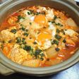 白菜鶏むね肉と豆腐と卵のチゲ鍋ダイエット