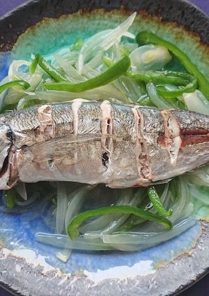ピーマン玉ねぎ和風あんかけに焼きあじのせ-レシピのメイン写真