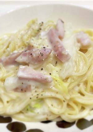 白菜とベーコンのクリームパスタ-レシピのメイン写真