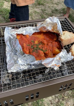 豚ロース肉のアルミホイルトマト煮込み-レシピのメイン写真