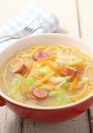 残り野菜で具沢山スープヌードル-レシピのメイン写真