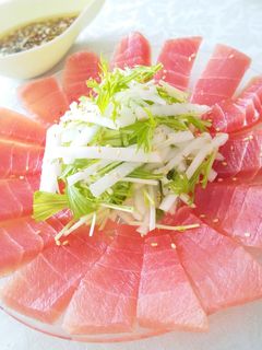大根と水菜たっぷり!マグロのサラダ-レシピのメイン写真