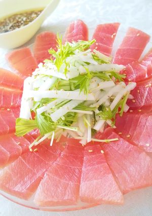 大根と水菜たっぷり！マグロのサラダ-レシピのメイン写真