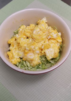 寒い朝のあったかキャベツ卵サラダ-レシピのメイン写真