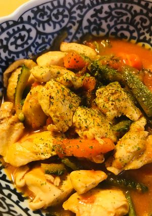 鶏肉＆ゴーヤーのトマトソース炒め煮-レシピのメイン写真