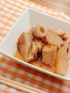 簡単!!大根と厚揚げ,焼き竹輪の煮物-レシピのメイン写真