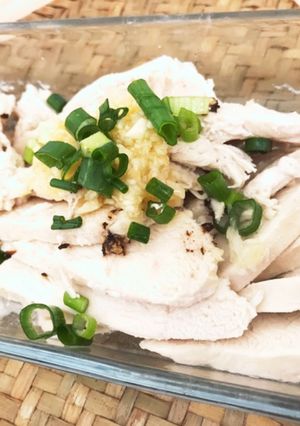 サラダチキンに亜麻仁油・レモンにんにく-レシピのメイン写真