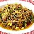 肉ニラ豆もやしの韓国風とろみ炒め