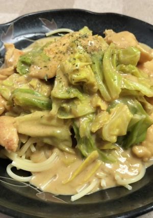 ☆ささみとキャベツのカレーパスタ♪-レシピのメイン写真