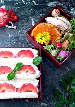 あまおうでフルーツサンド弁当-レシピのメイン写真