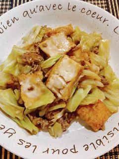 ☆キャベツと厚揚げのそぼろ餡炒め☆-レシピのメイン写真