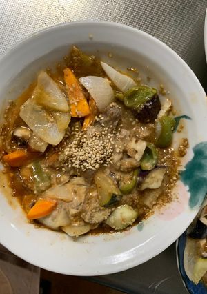 簡単中華風味噌塩昆布味根菜茄子甘酢酢豚-レシピのメイン写真