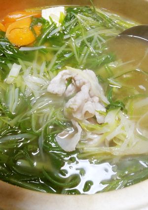 鍋(白髪ネギ・水菜・しゃぶ肉)-レシピのメイン写真