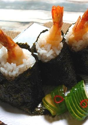 ◆お弁当に♪ちょこっと海老天むす-レシピのメイン写真
