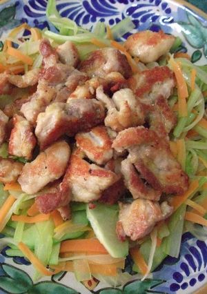 セロリで大人な野菜炒め＋焼きもも-レシピのメイン写真